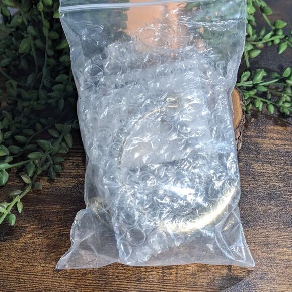 NWT Rebecca Minkoff Glitter Front Large Hoop Earrings Silver Women's Size OS - Picture 6 of 8